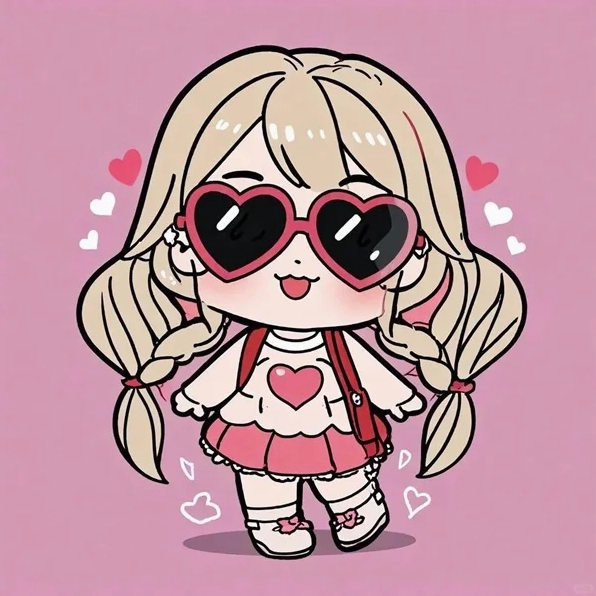 Hình cute chibi nữ đang vui đùa hớn hở