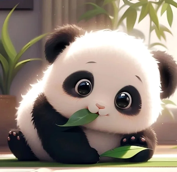 hình gấu trúc cute chibi đang tập thể dục