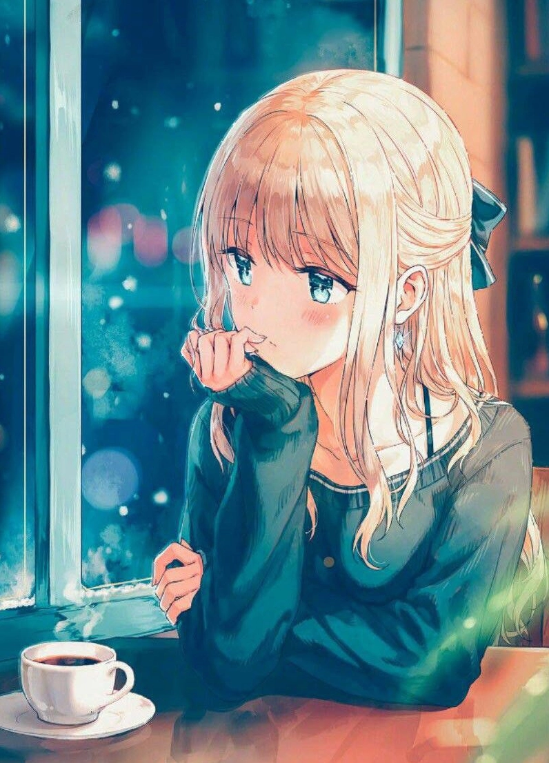 Hình nền anime góc nghiêng buồn rũ rượi