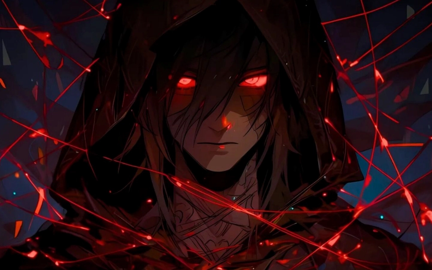 Hình nền anime ma mị lạnh lùng với đôi mắt bí ẩn