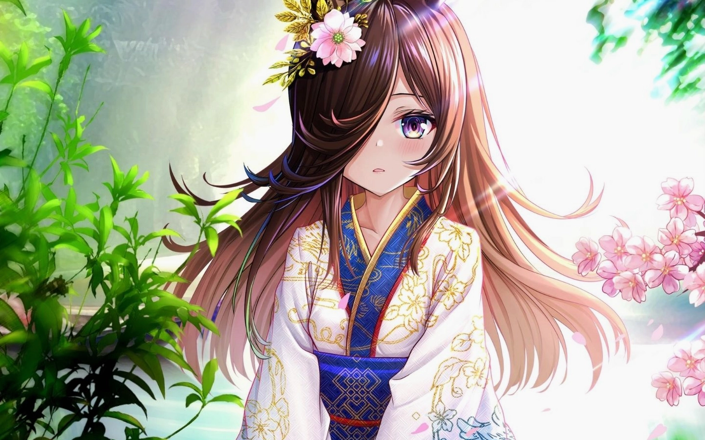 Hình nền anime nữ dễ thường nhẹ nhàng trong vai tiểu thư