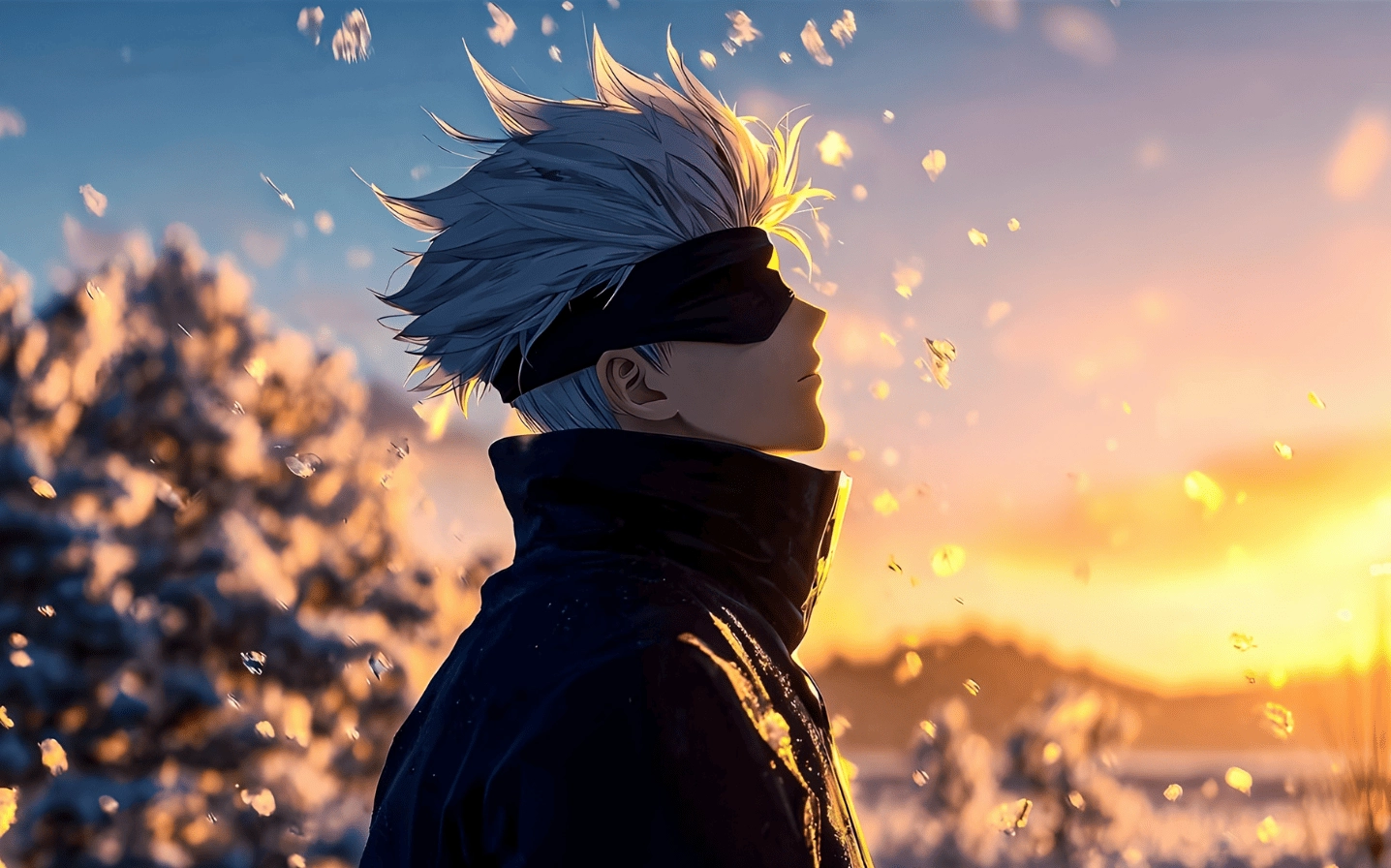 Hình nền Gojo bảnh trai đứng trong gió