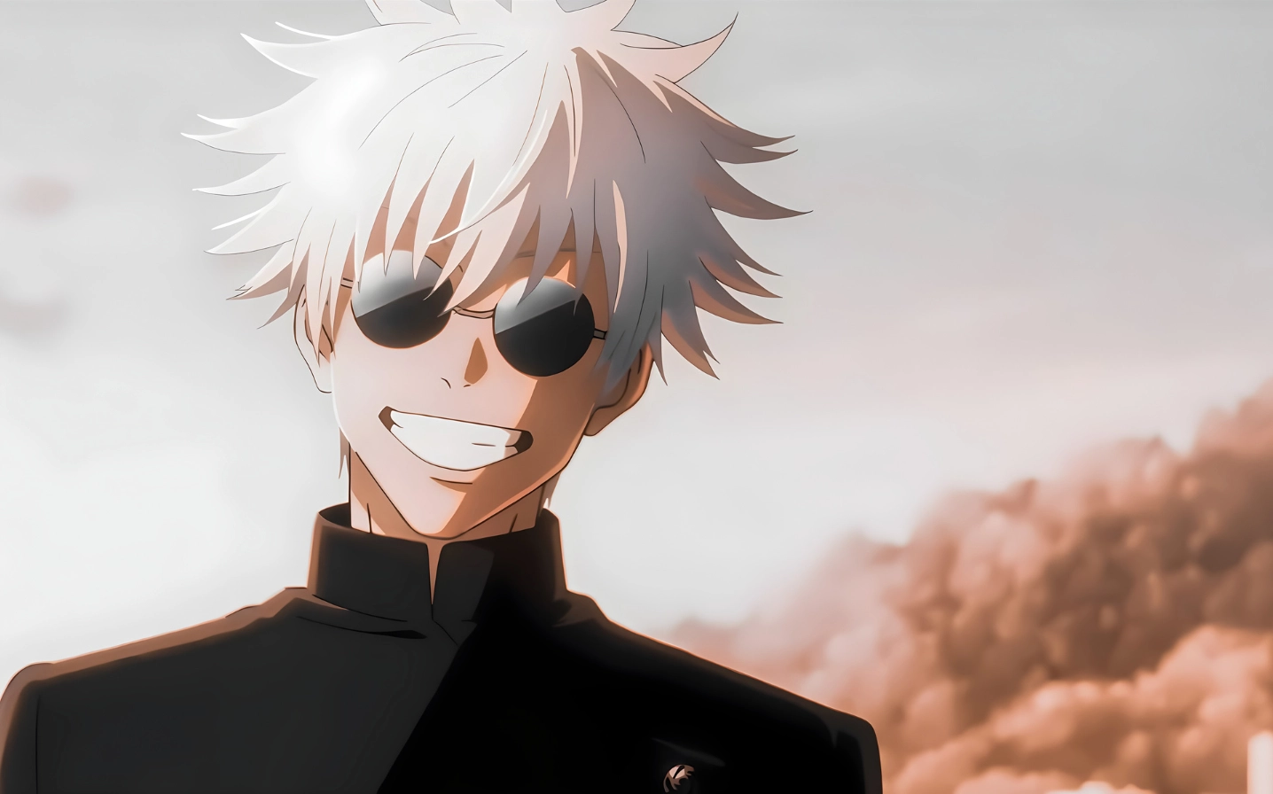 Hình nền Gojo cười rạng rỡ tươi tắn