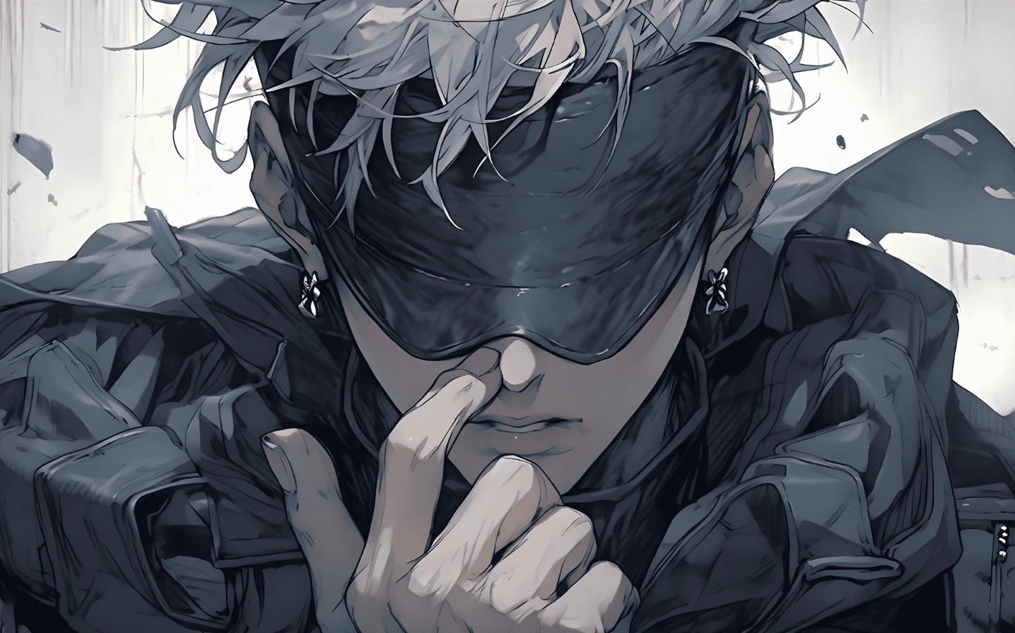 Hình nền Gojo phong cách trắng đen nghệ thuật