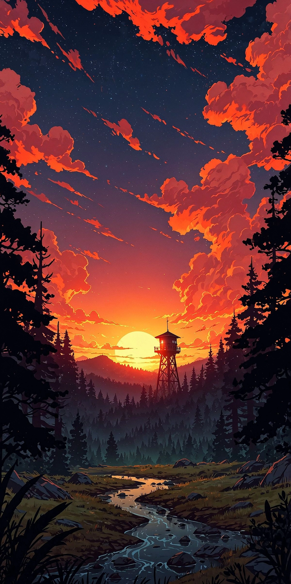 Hình nền hoàng hôn sắc nét chân thực đến từng chi tiết