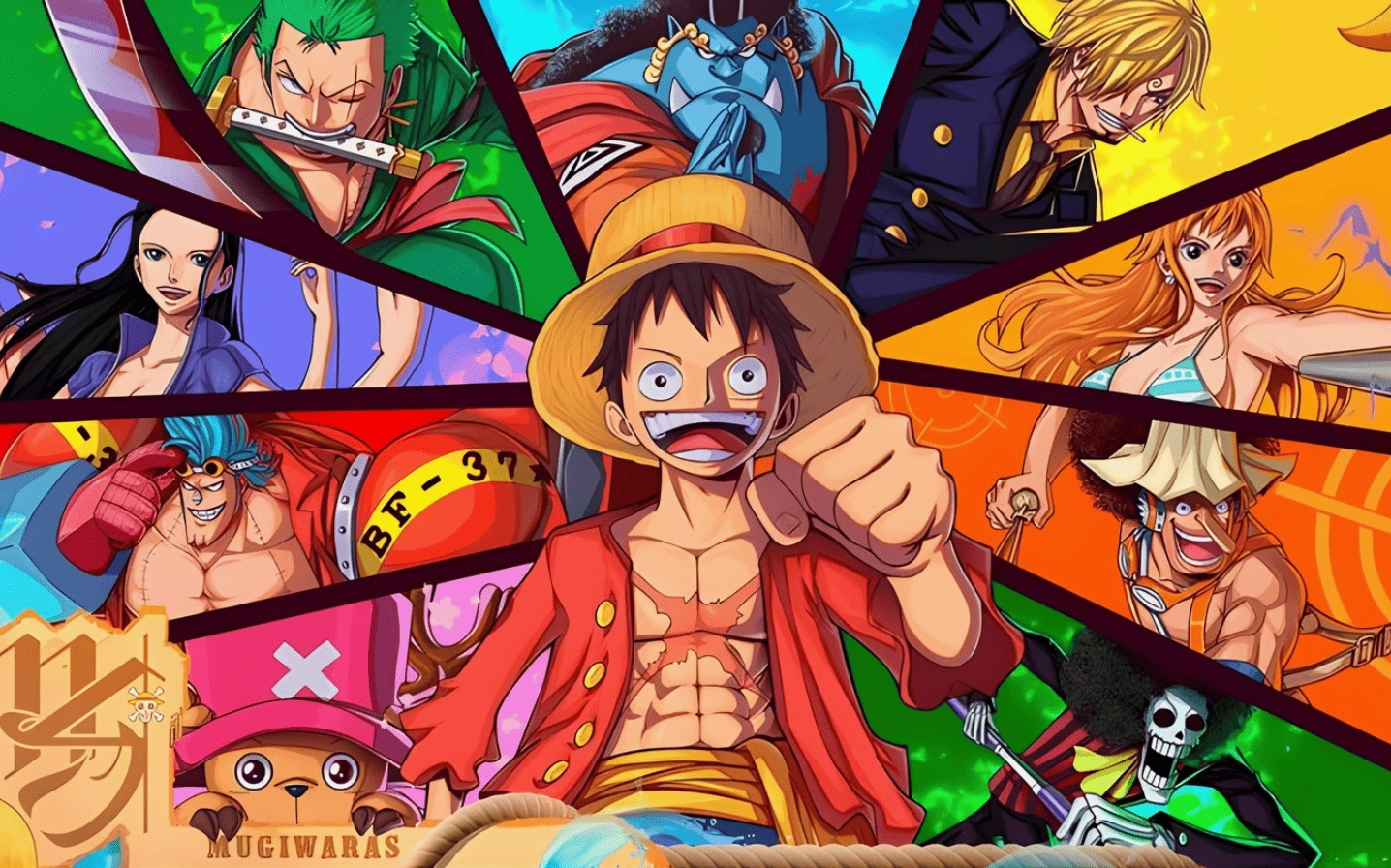 Hình nền Luffy cùng băng Mũ Rơm