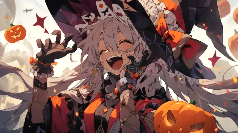 Hình nền ma cà rồng anime girl cute với phong cách bí ẩn