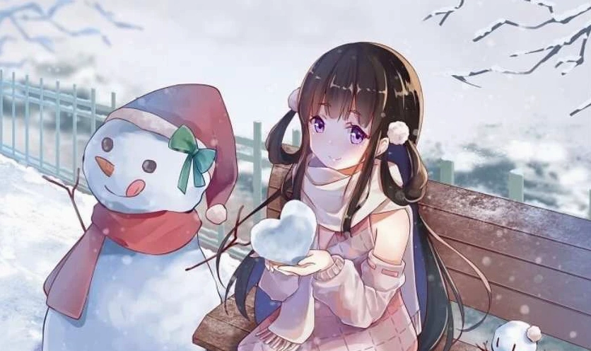 Hình nền máy tính anime chibi chào đón mùa Giáng sinh ấm áp