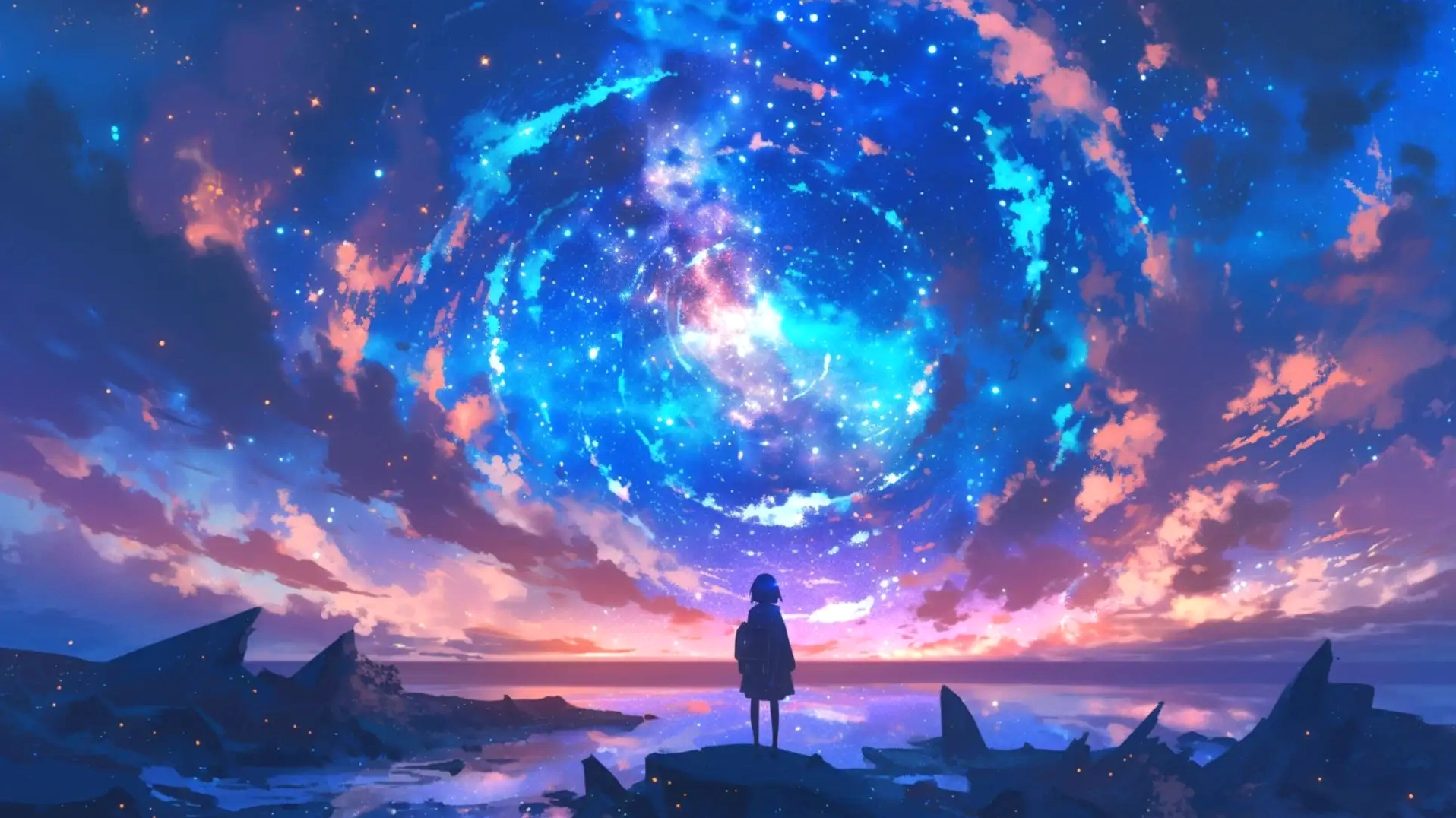 hình nền máy tính anime màu tím chất lượng cao