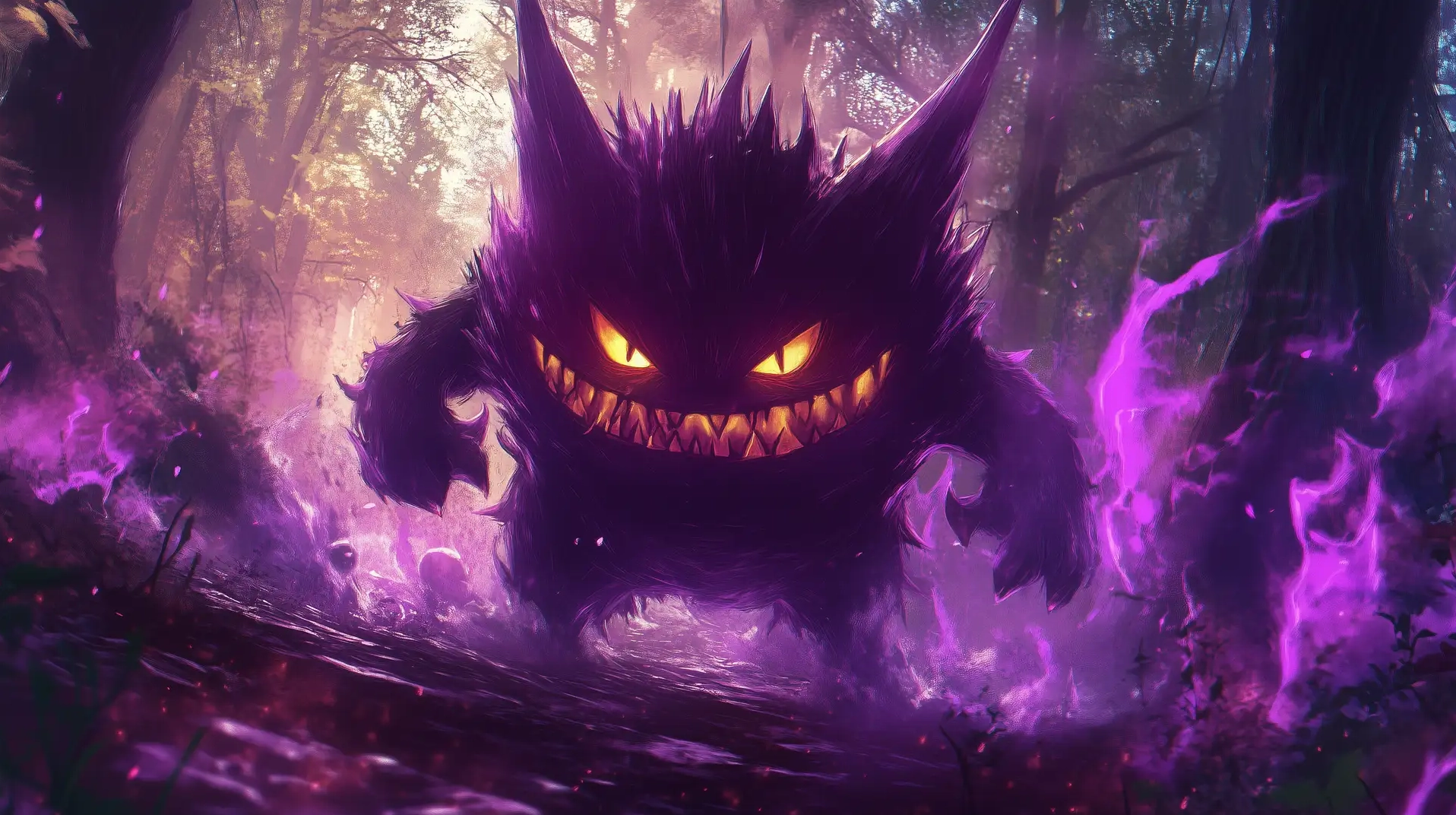 hình nền máy tính anime màu tím độc đáo