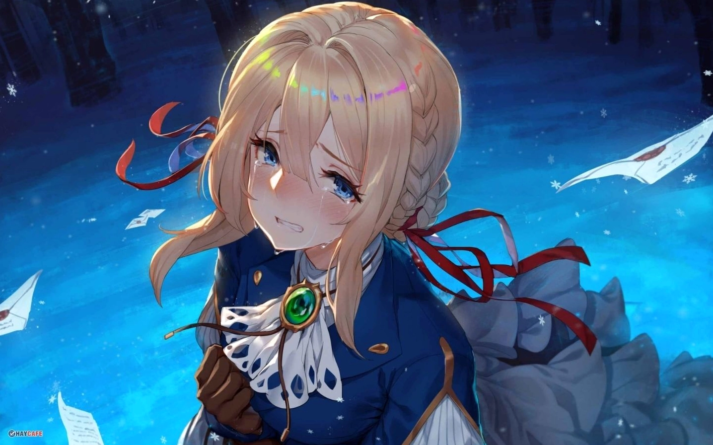 Hình nền nhân vật anime đầy tâm trạng