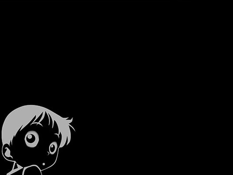 Hình nền PowerPoint Anime đen trắng độc đáo cho bài thuyết trình ấn tượng