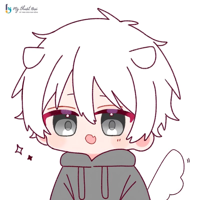 Hình nhân vật nữ nhút nhát che mặt bằng tay áo