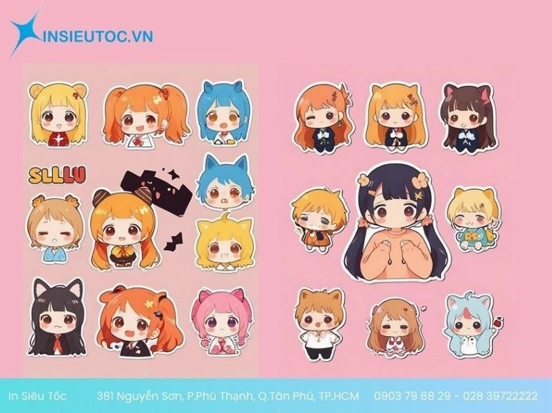 Hình sticker anime bé gái với đôi mắt to tròn lấp lánh