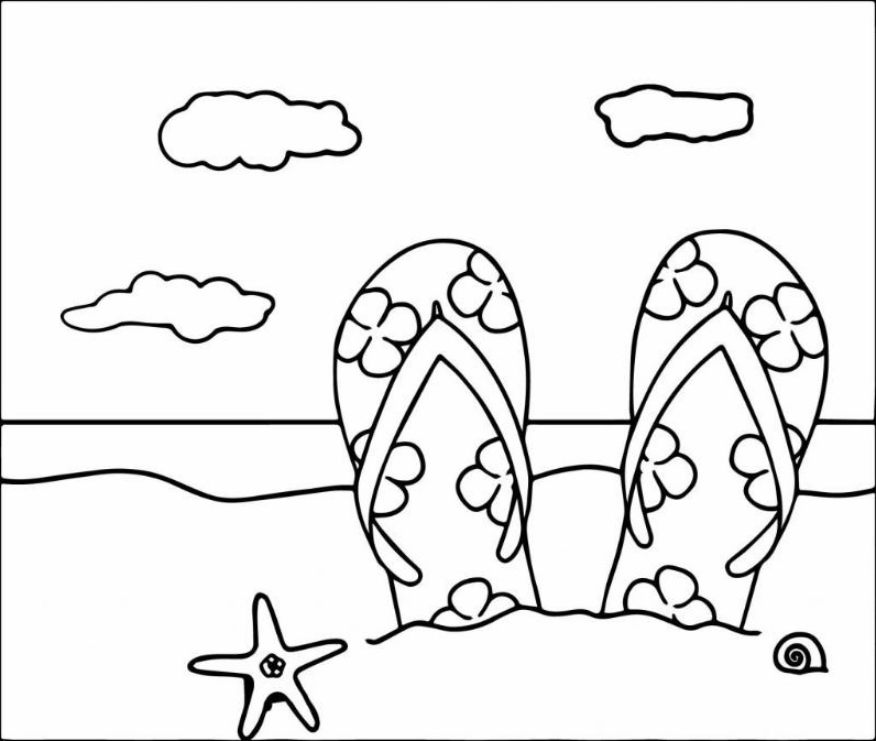 Hình tô màu đại dương trong xanh và bãi biển tuyệt đẹp