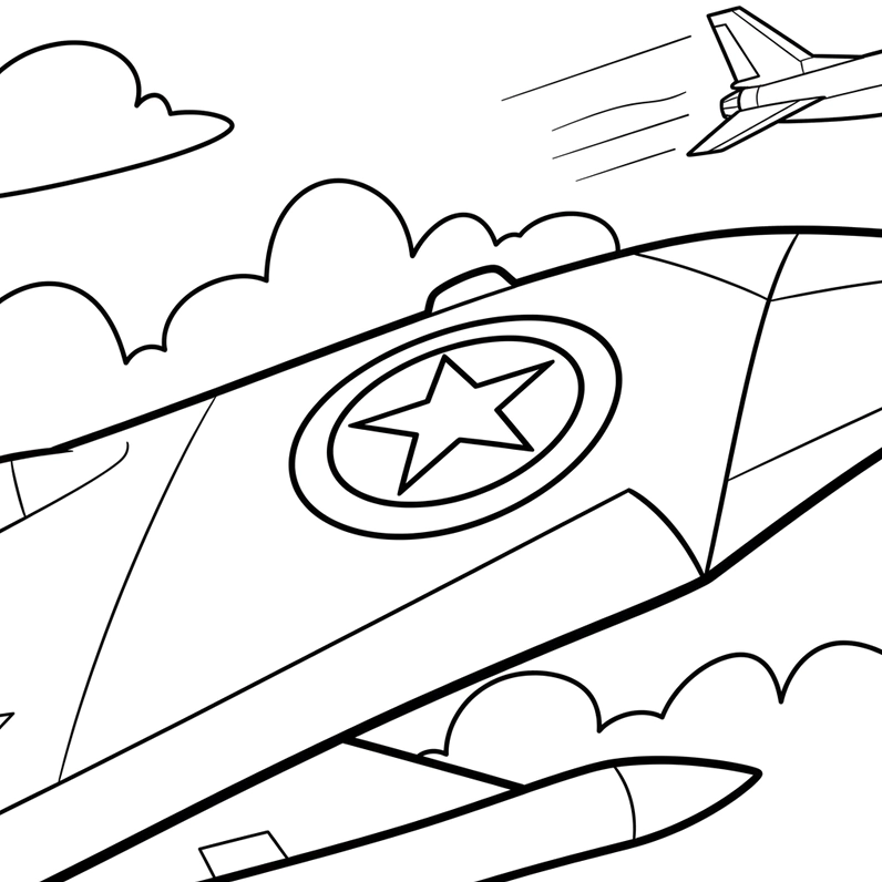 Hình tô màu máy bay quân sự cơ bản
