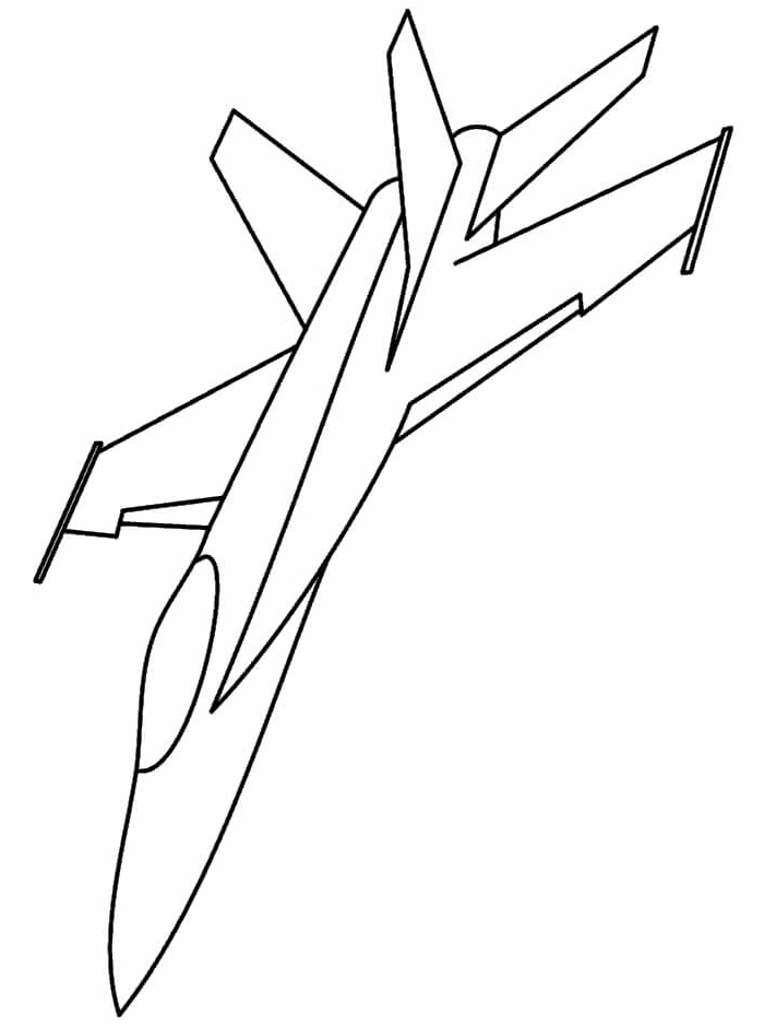 Hình vẽ máy bay chiến đấu đơn giản cho bé mới bắt đầu