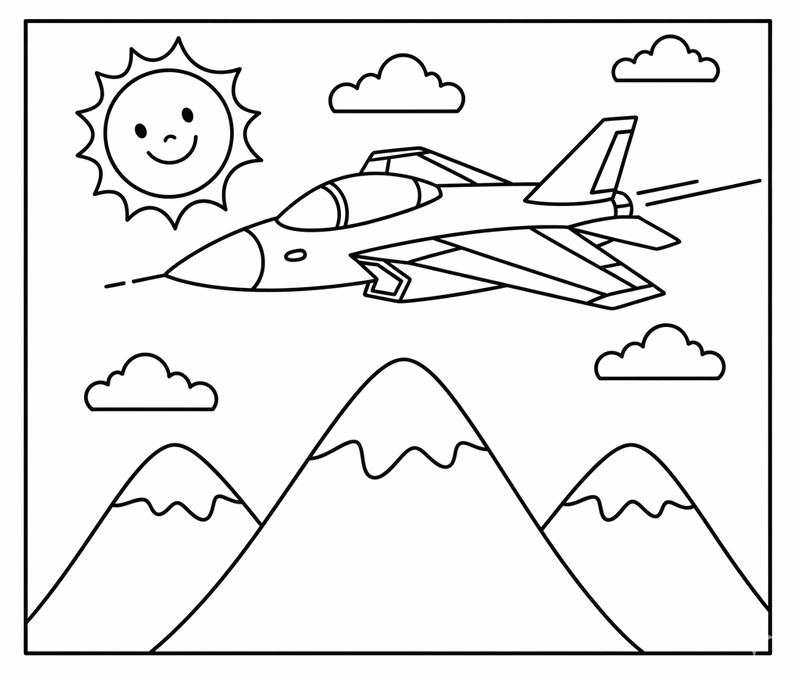 Hình vẽ máy bay chiến đấu thiết kế riêng cho các bé trai năng động