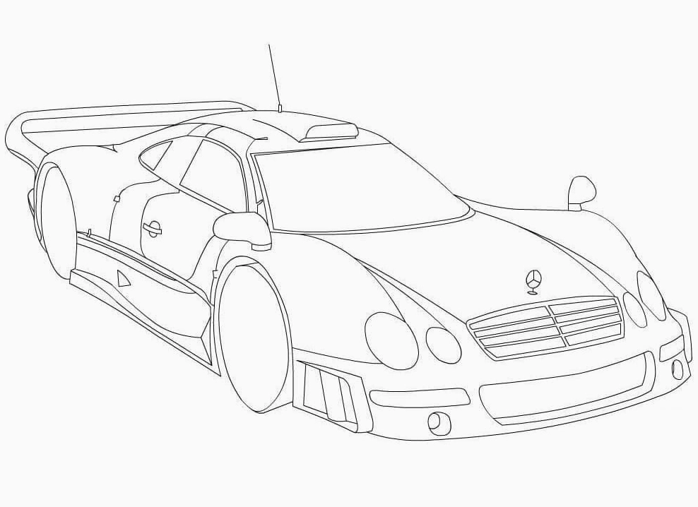 Hình vẽ ô tô xe đua tốc độ phong cách thể thao năng động