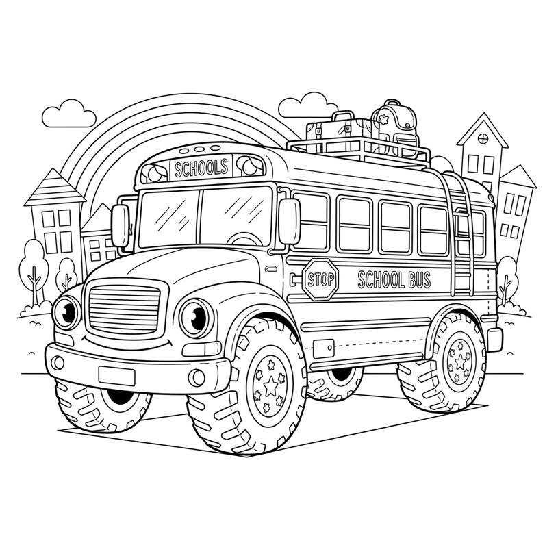 Hình Xe Khách tô màu sinh động và dễ tải