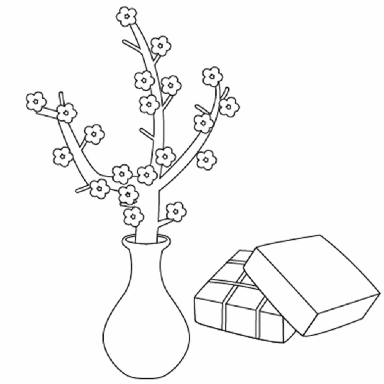 Hoa Và Bánh Chưng Tết Cổ Truyền