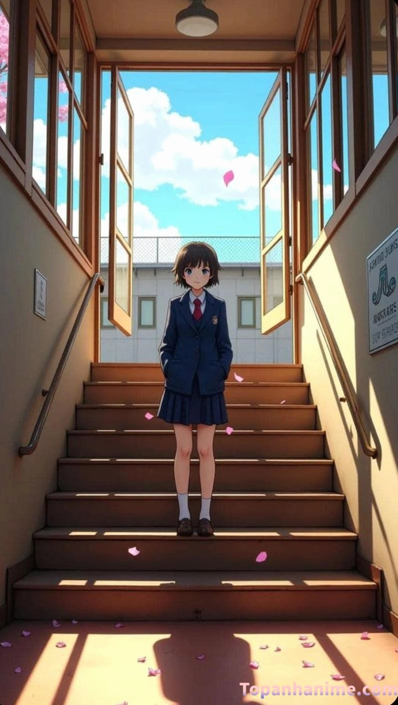 Học sinh anime mặc đồng phục đơn giản nhưng vô cùng cuốn hút