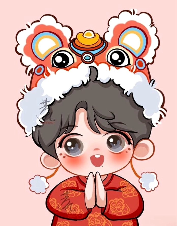 Khám phá bộ hình tết chibi sắc màu ấn tượng