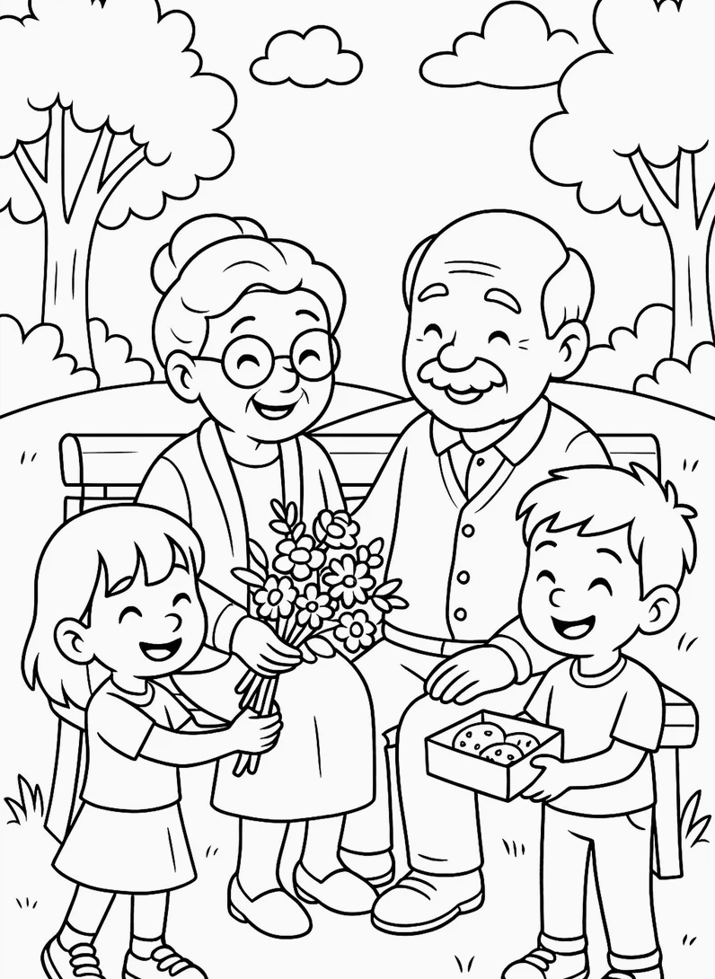 Khám phá lợi ích của tranh tô màu ông bà giáo dục lòng hiếu thảo