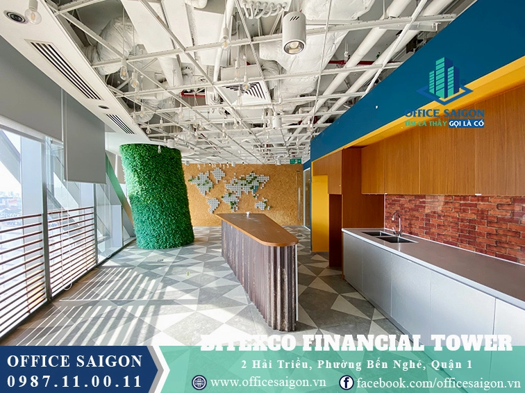 Khu vực hành lang văn phòng sang trọng tại tháp tài chính bitexco