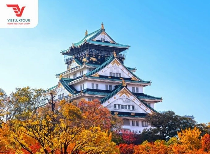 Khung cảnh tĩnh lặng của Lâu đài Osaka biểu tượng lịch sử uy nghi của Nhật Bản