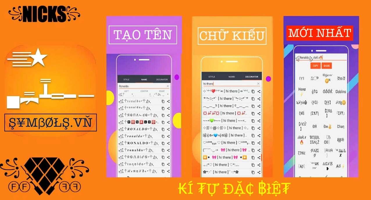 Kí Tự Đặc Biệt siêu ngầu