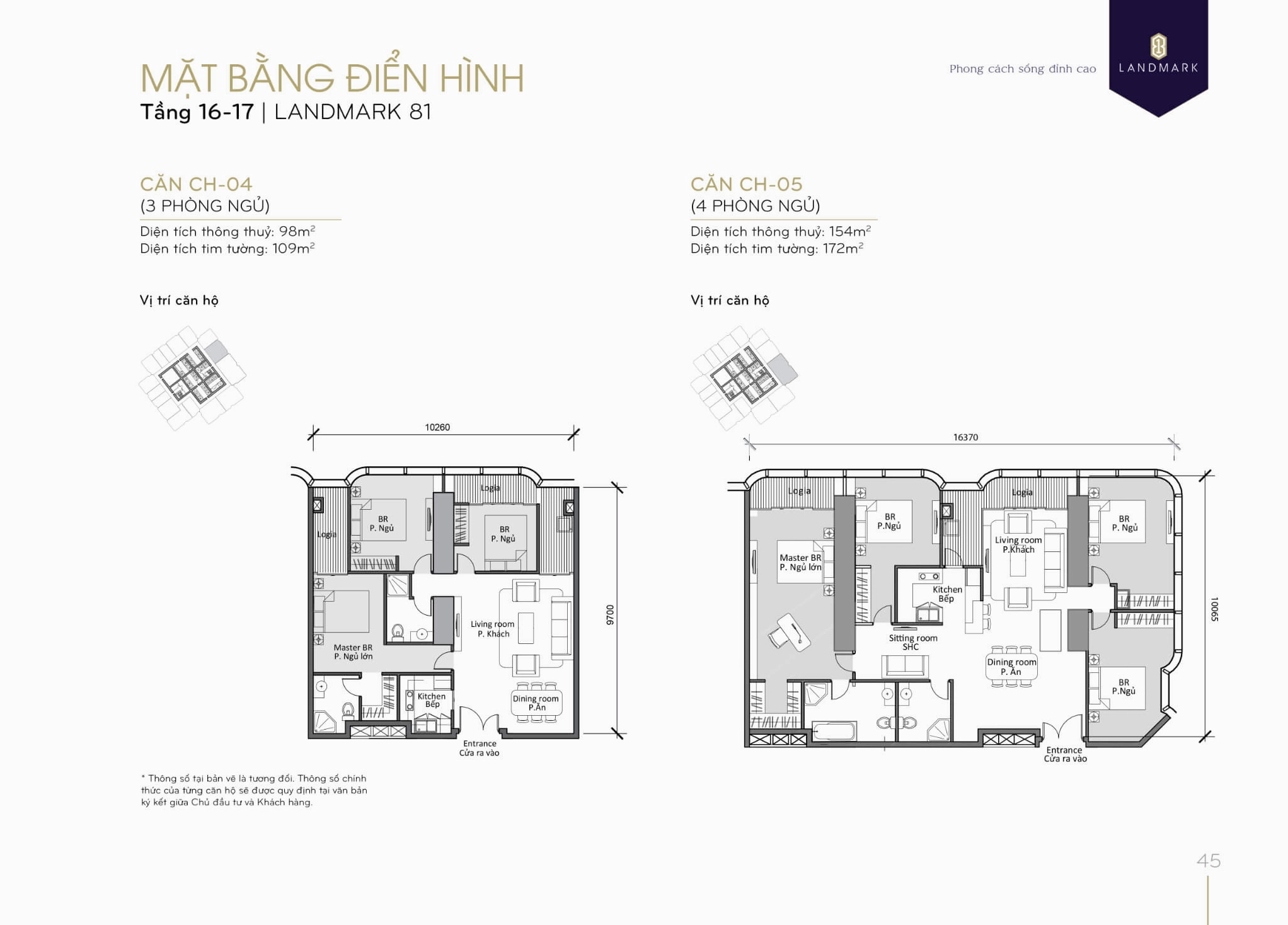 Layout chi tiết khu vực tầng 16 và 17