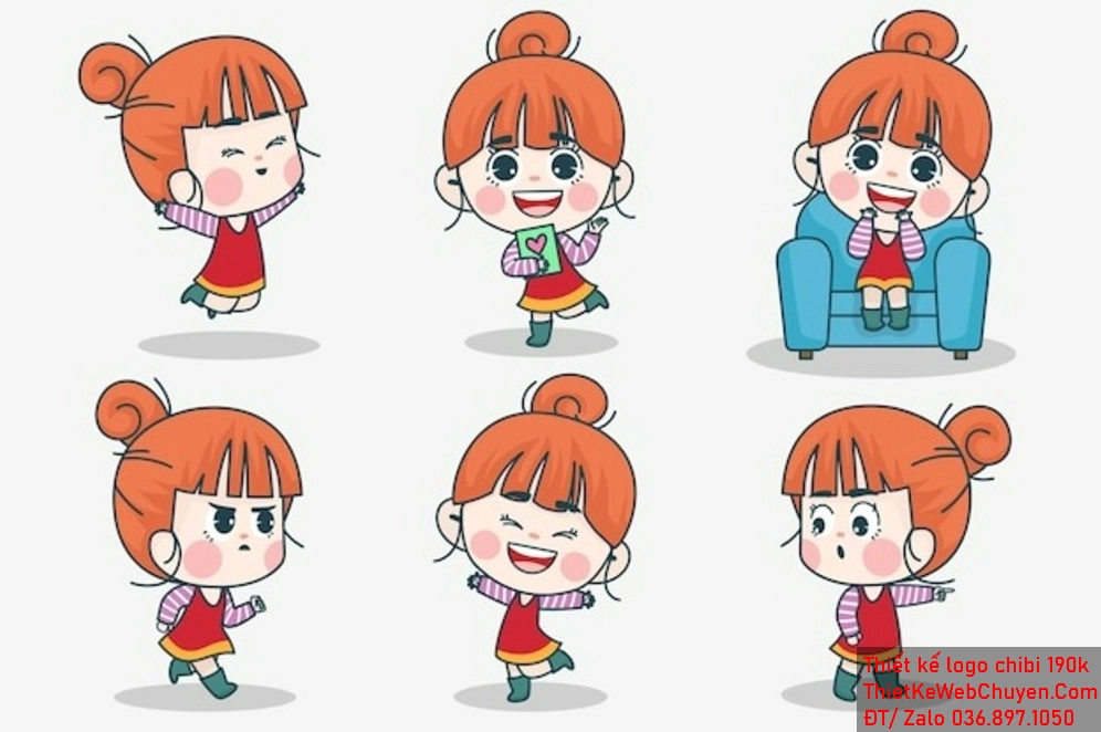 Logo Chibi bé gái đáng yêu có thể làm cho thương hiệu của bạn trở nên gần gũi và thân thiện