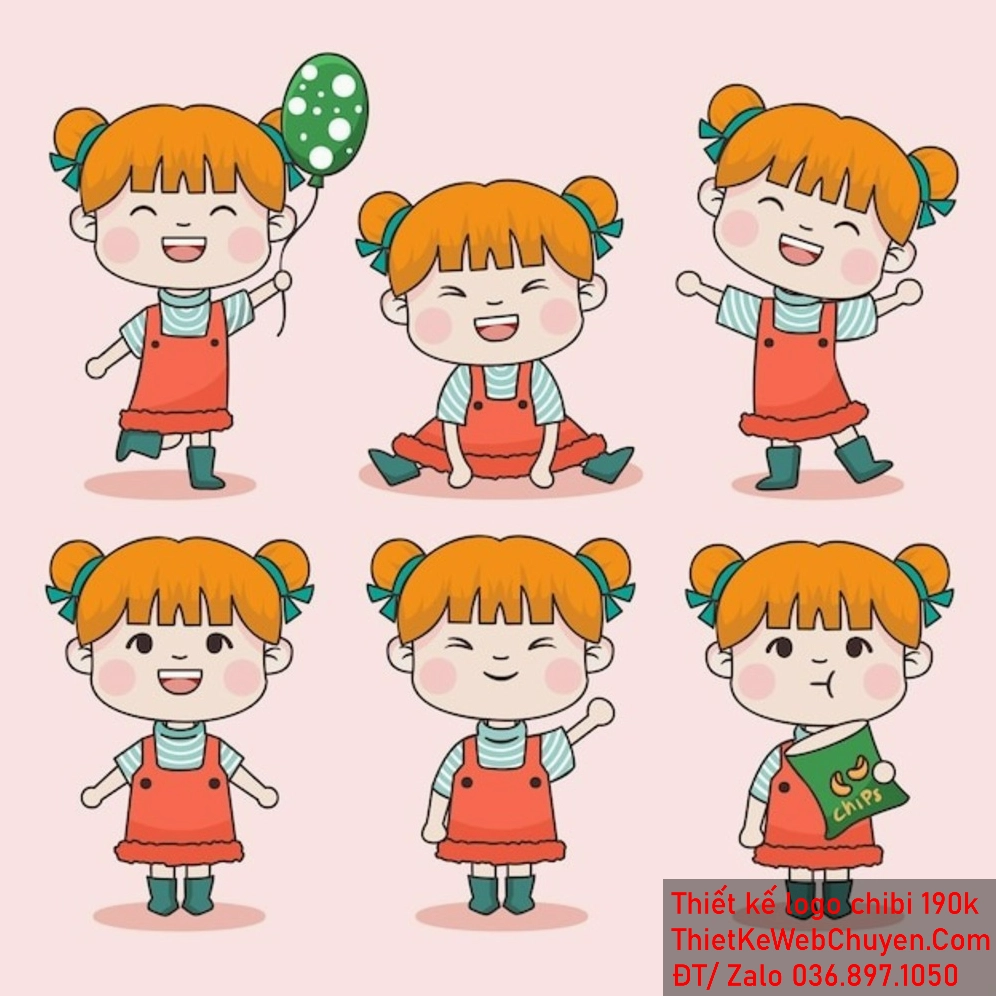 Logo Chibi bé gái đáng yêu có thể làm cho thương hiệu của bạn trở nên đáng yêu và thân thiện