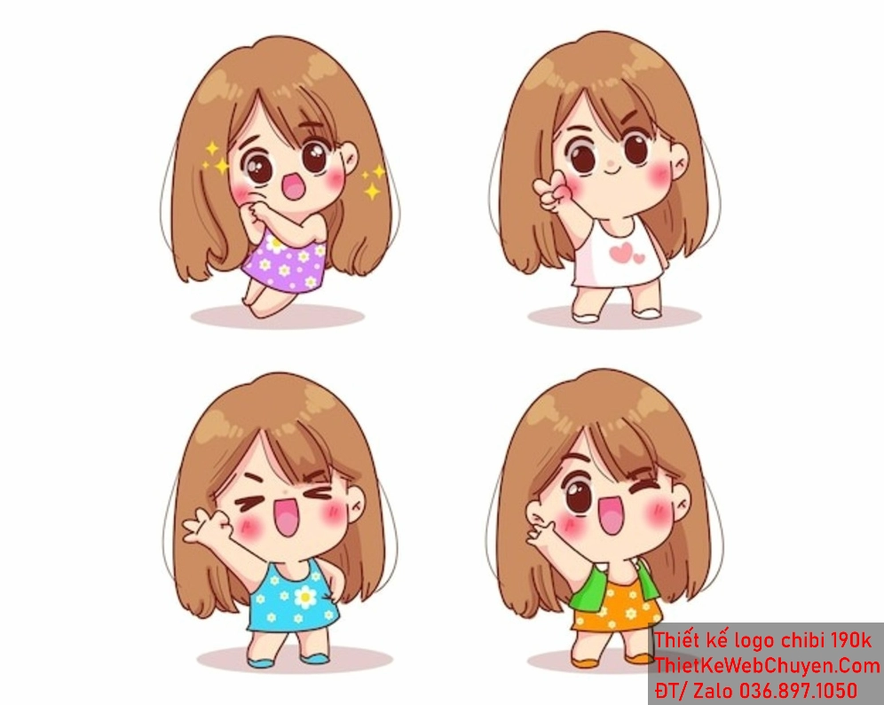 Logo Chibi bé gái đáng yêu có thể làm nổi bật sản phẩm hoặc dịch vụ của bạn trên thị trường