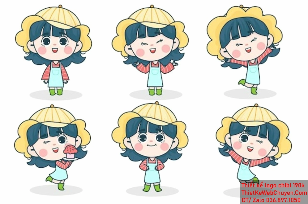 Logo chibi bé gái sẽ mang lại sự nhẹ nhàng và đáng yêu cho thương hiệu của bạn
