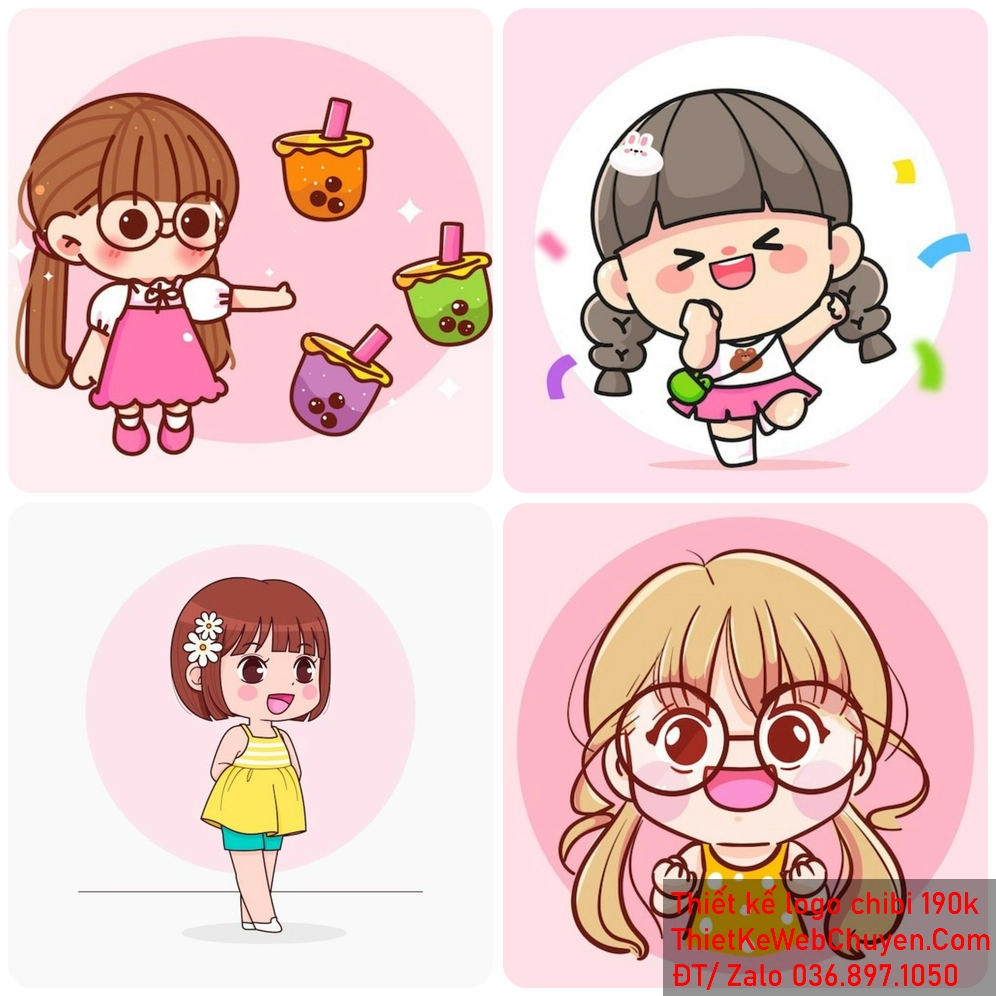 Mẫu logo Chibi bé gái đáng yêu sẽ tạo ra một ấn tượng tích cực và gắn kết với thương hiệu