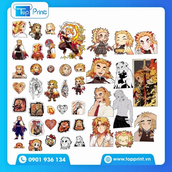 Mẫu sticker anime chibi dùng cho in ấn decal vô cùng sắc nét