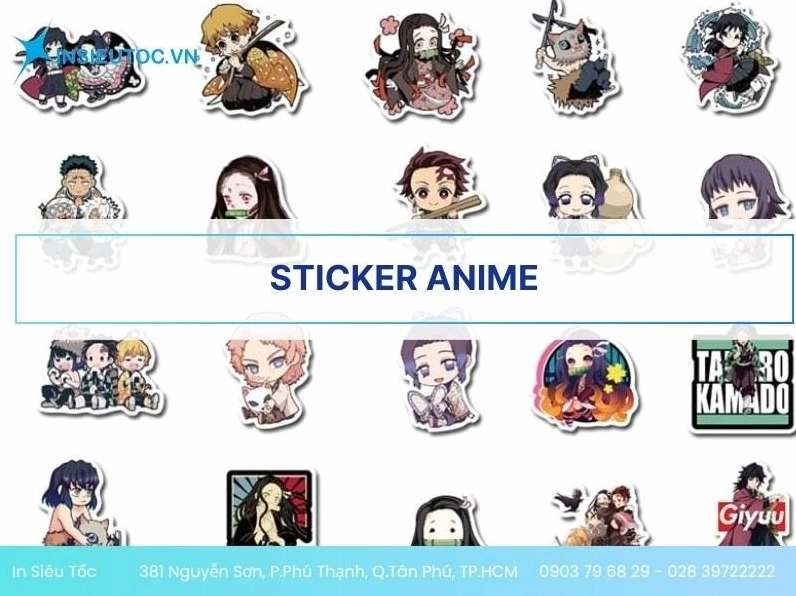 Mẫu sticker anime cơ bản nhưng không kém phần cuốn hút