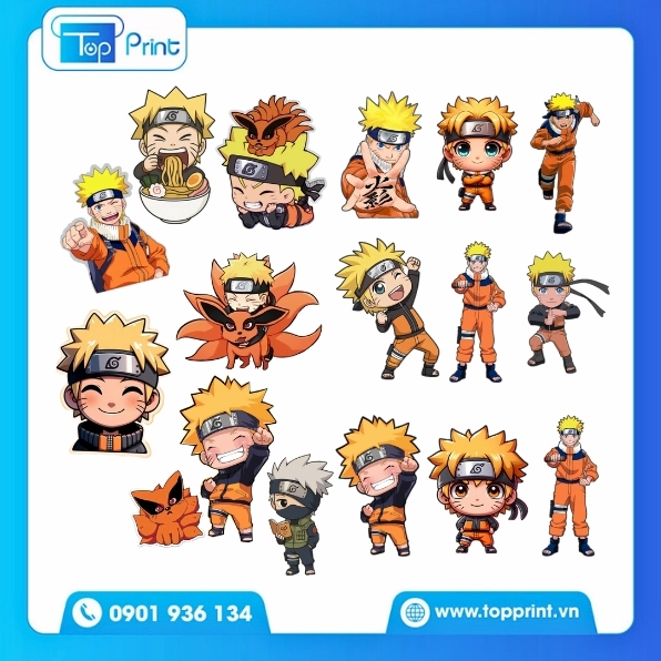 Mẫu sticker anime cute dùng in tem nhãn sáng tạo đột phá