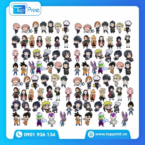 Mẫu sticker anime thiết kế phù hợp in offset chuyên nghiệp