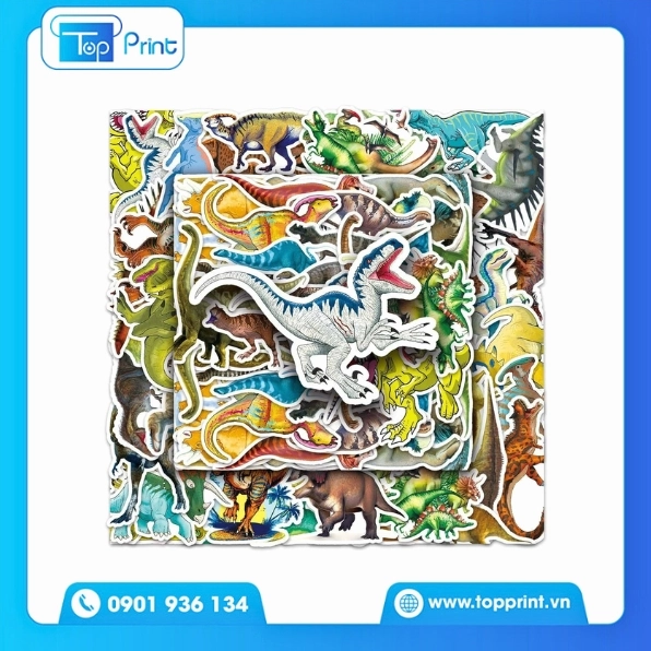 Mẫu sticker khủng long bạo chúa dễ thương lạc lối