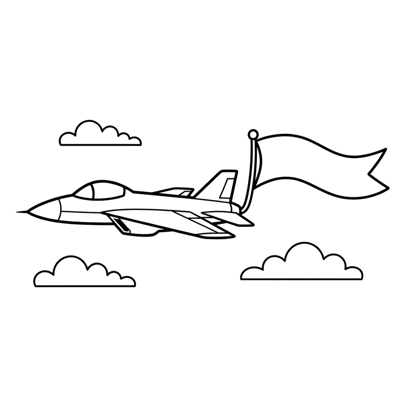 Mẫu tranh to màu máy bay chiến đấu cực kỳ đơn giản dễ tô