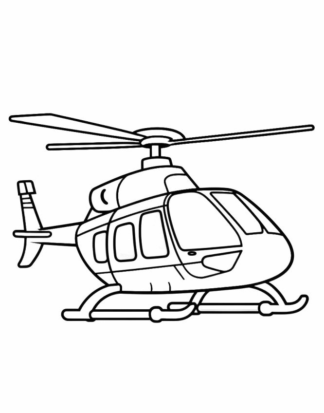 Máy Bay Trực Thăng Đơn Giản cho bé tập tô