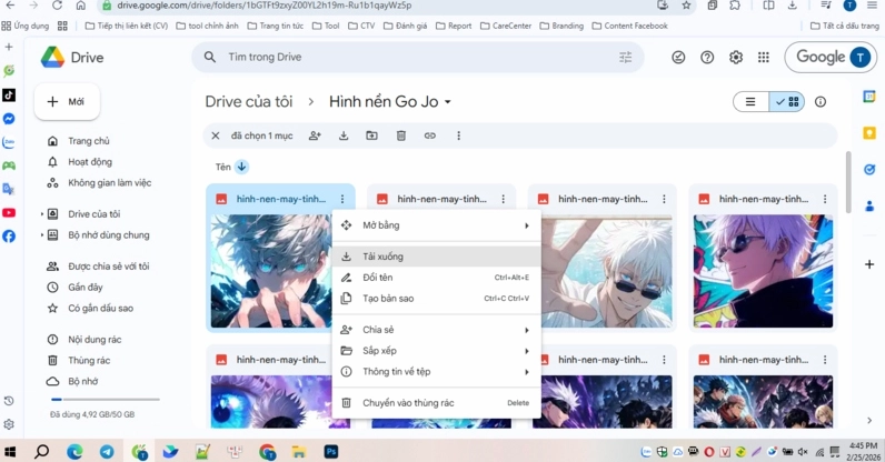 Minh họa cách tải hình ảnh về máy