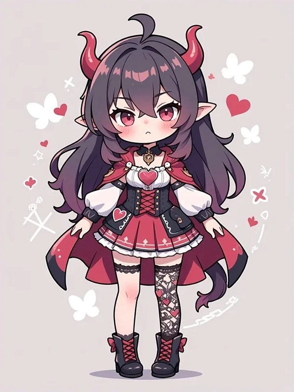 Một chiếc hình nền cute chibi nữ vô cùng tinh nghịch