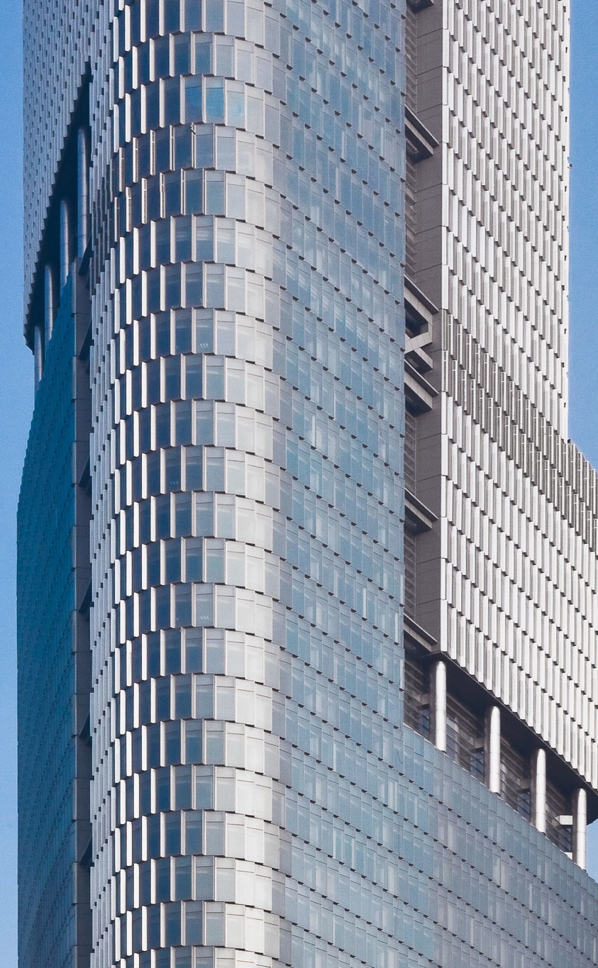 Một góc nhìn khác về bề mặt kính phản quang của Zifeng Tower