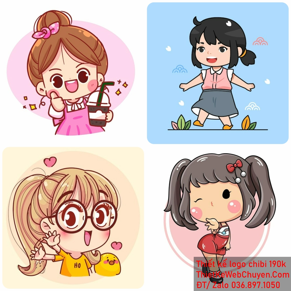 Một mẫu thiết kế logo Chibi bé gái đáng yêu có thể làm tăng sự nhận biết thương hiệu của bạn