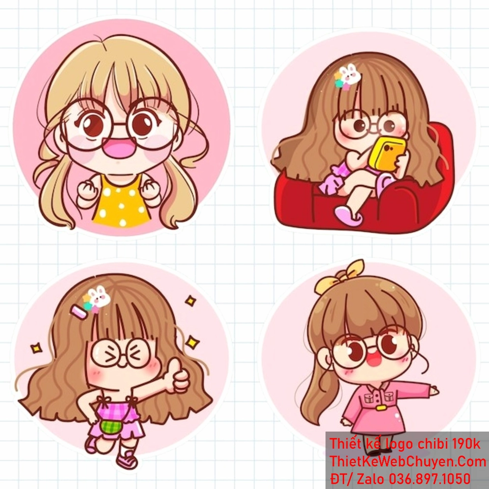 Một mẫu thiết kế logo Chibi bé gái đáng yêu có thể tạo ra một ấn tượng lâu dài và khó quên