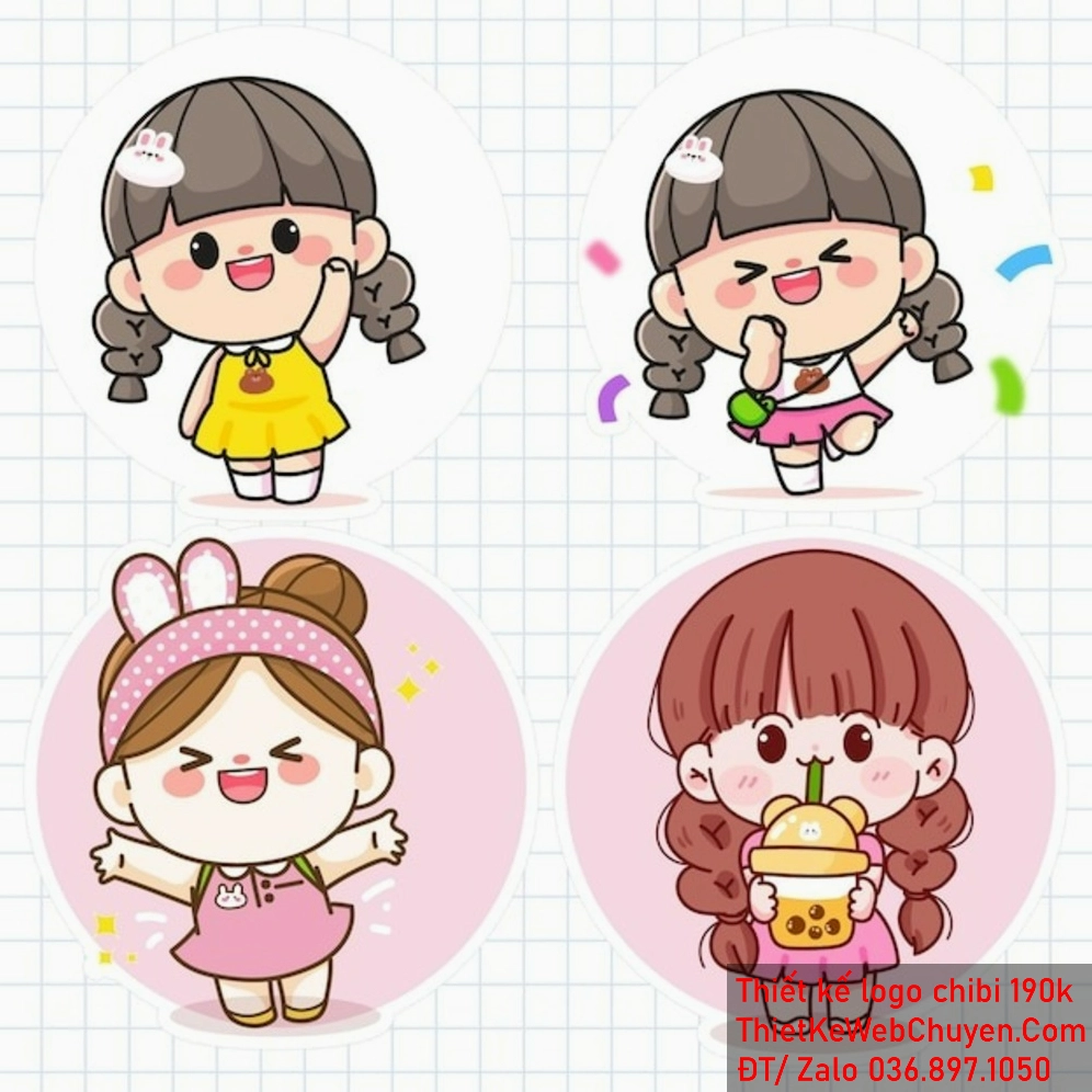 Một mẫu thiết kế logo Chibi bé gái đáng yêu có thể tạo ra một ấn tượng mạnh mẽ và lâu dài